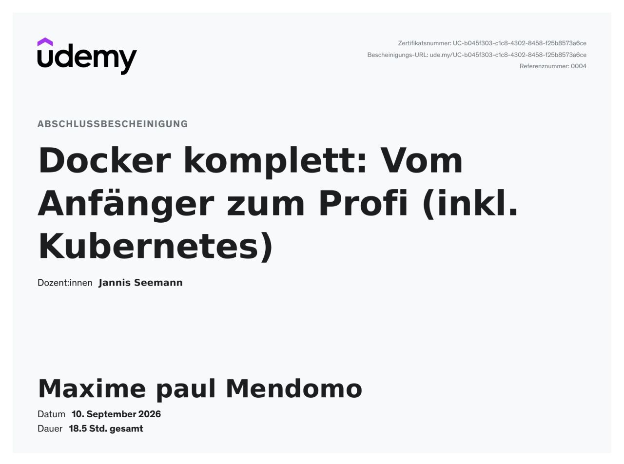 Zertifikat für Docker und Kubernetes
